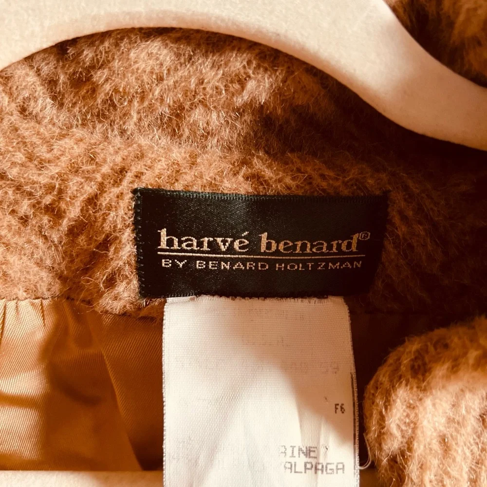Harve Benard Tan Alpaca Wool and Alpaca Coat Authentic vintage - Picture 7 of 11